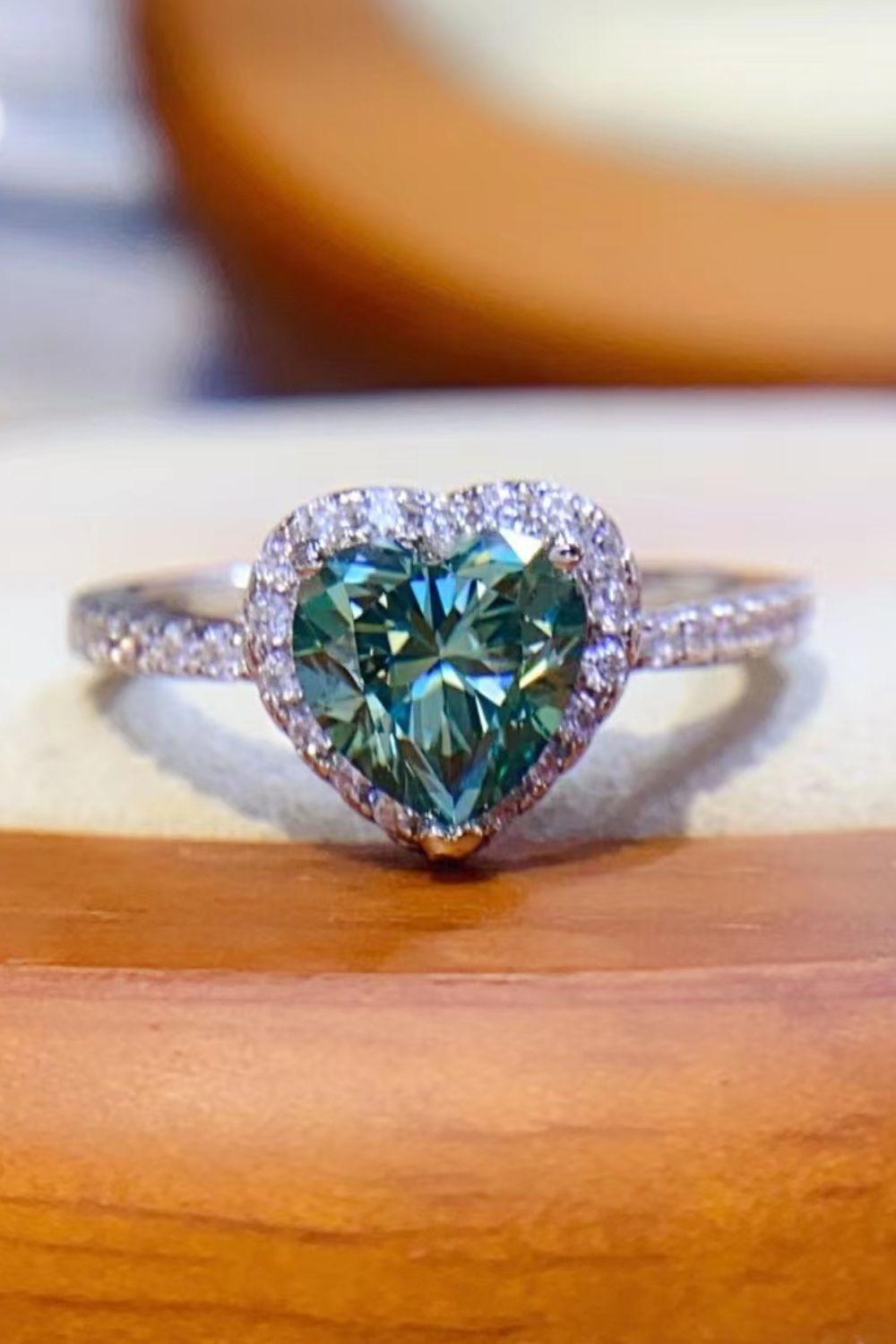 1-Carat Moissanite Heart Ring - AMMORA LUX