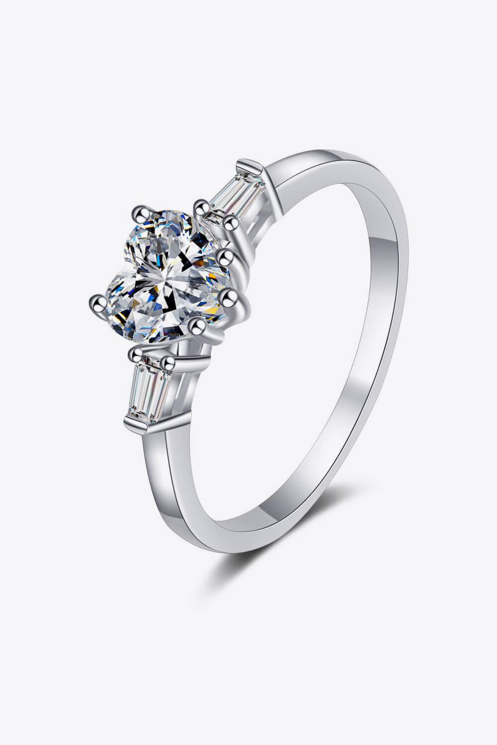 1.2 Carat Moissanite Heart Ring - AMMORA LUX