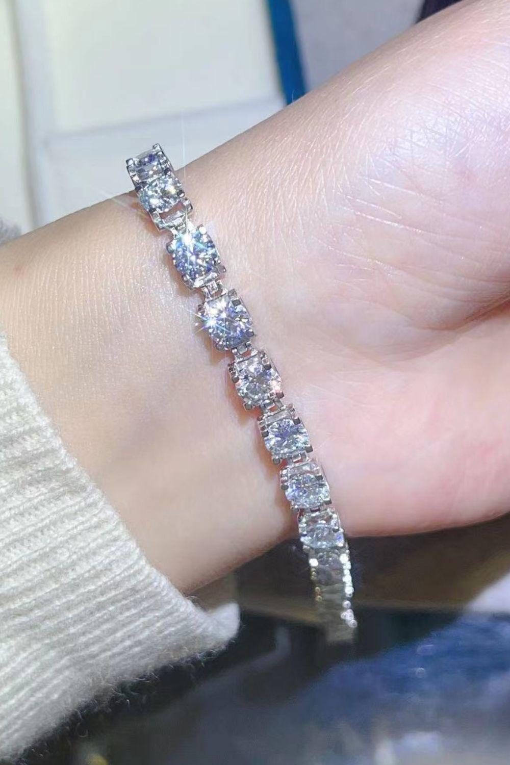 10 Carat Moissanite Platinum-Plated Bracelet - AMMORA LUX