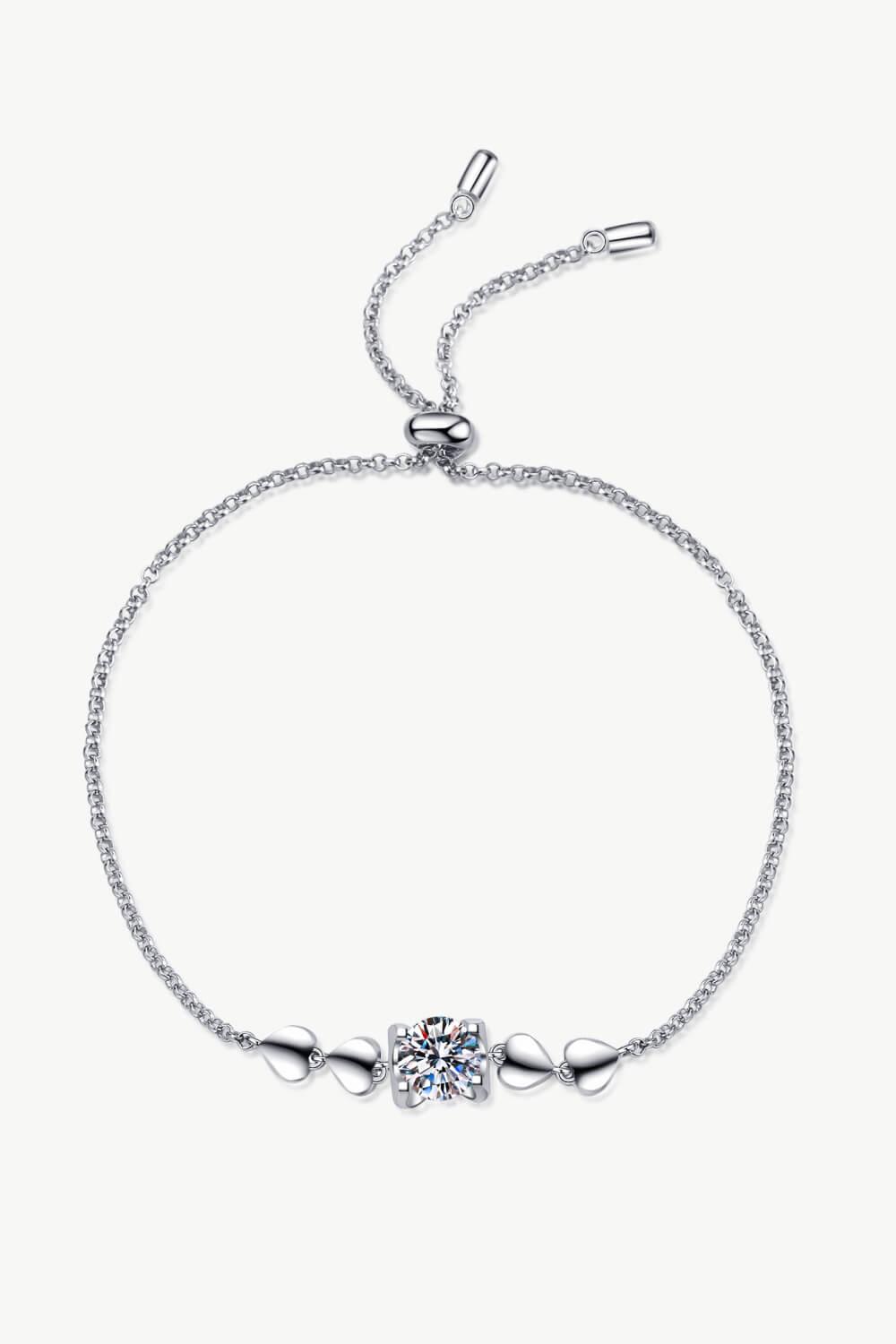 1 Carat Moissanite Heart Bracelet - AMMORA LUX