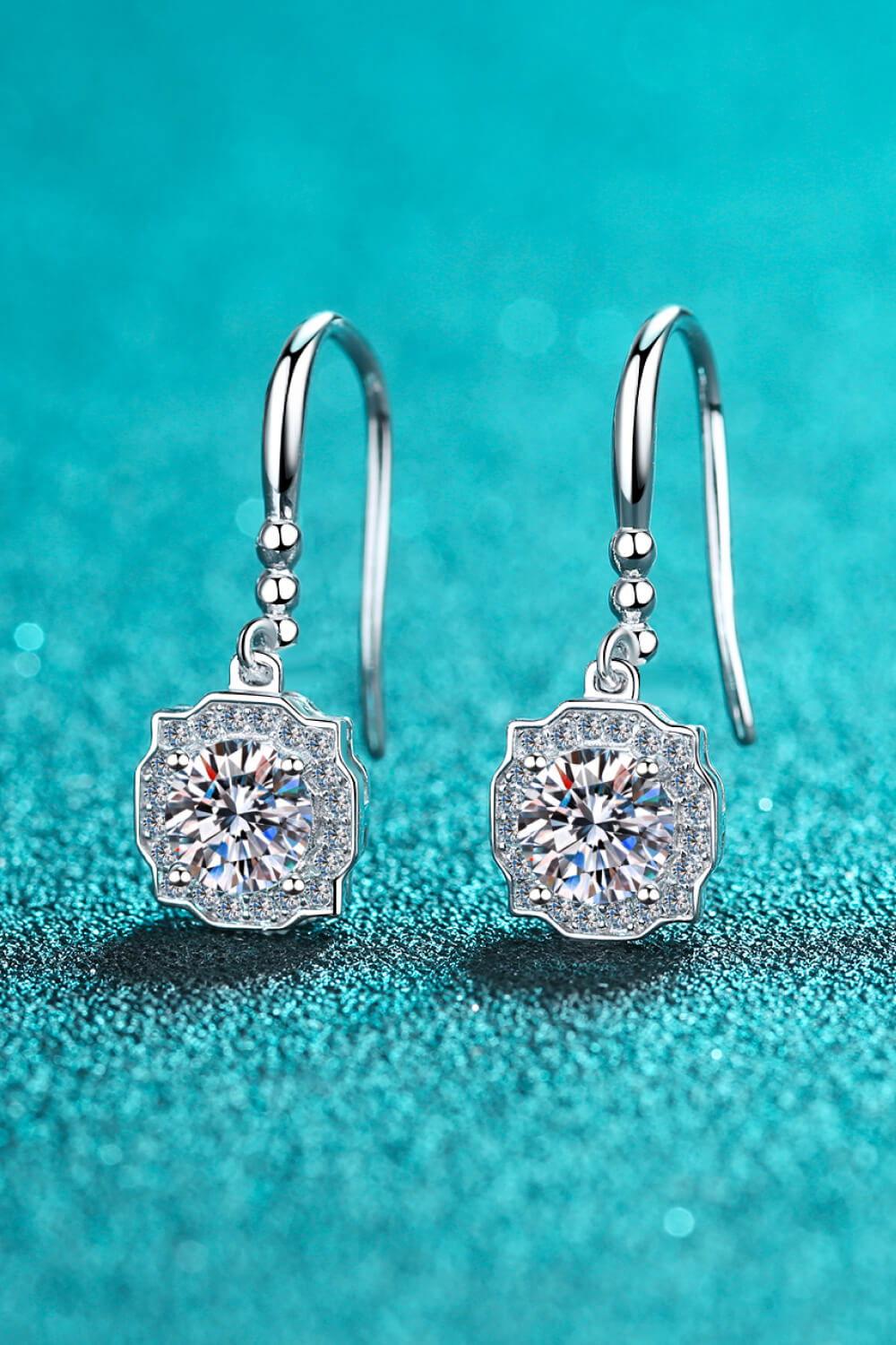 925 Sterling Silver Moissanite Hook Earrings - AMMORA LUX