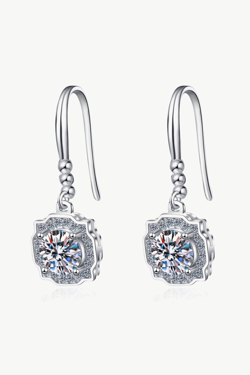 925 Sterling Silver Moissanite Hook Earrings - AMMORA LUX