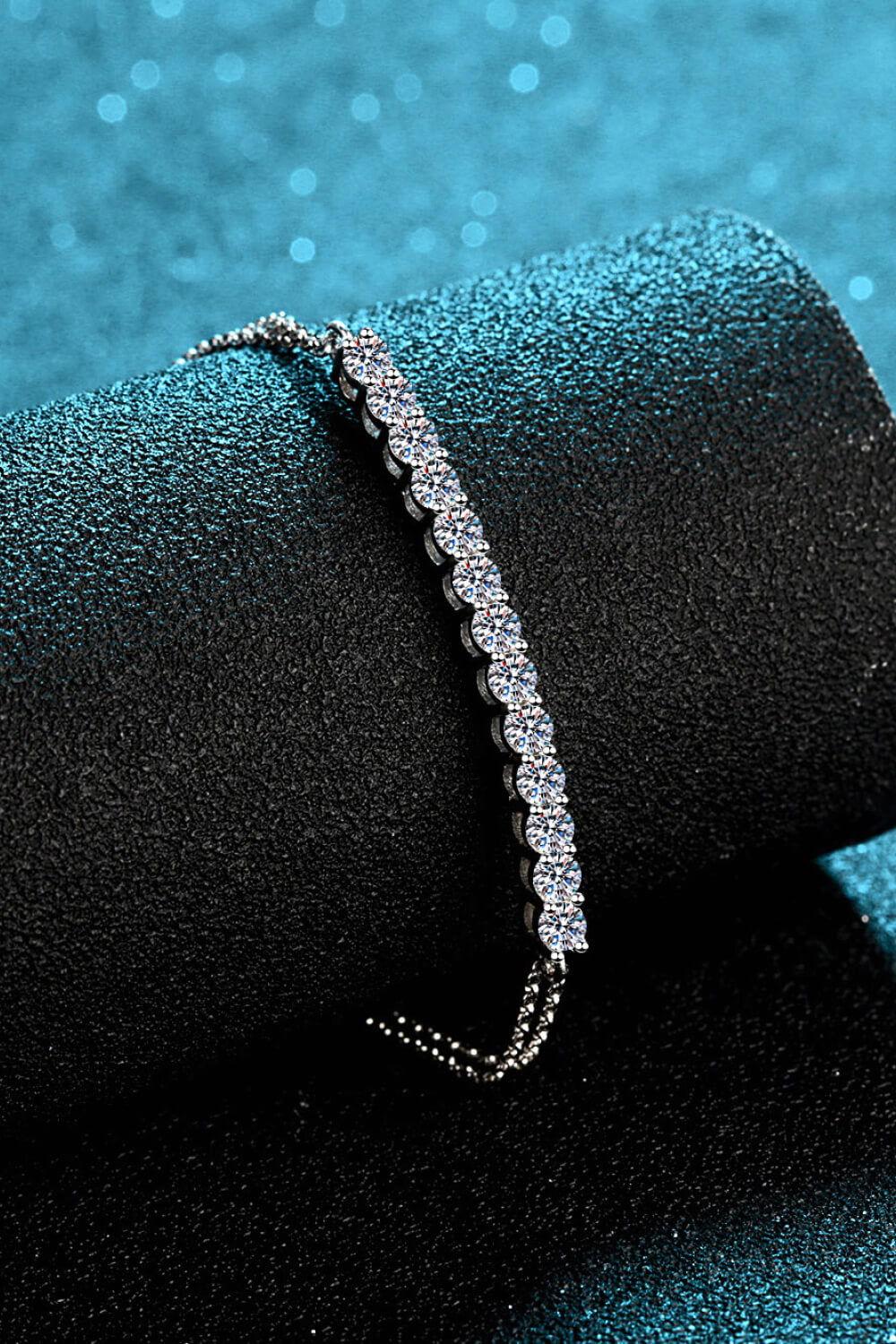 Adored Moissanite Sterling Silver Bracelet - AMMORA LUX