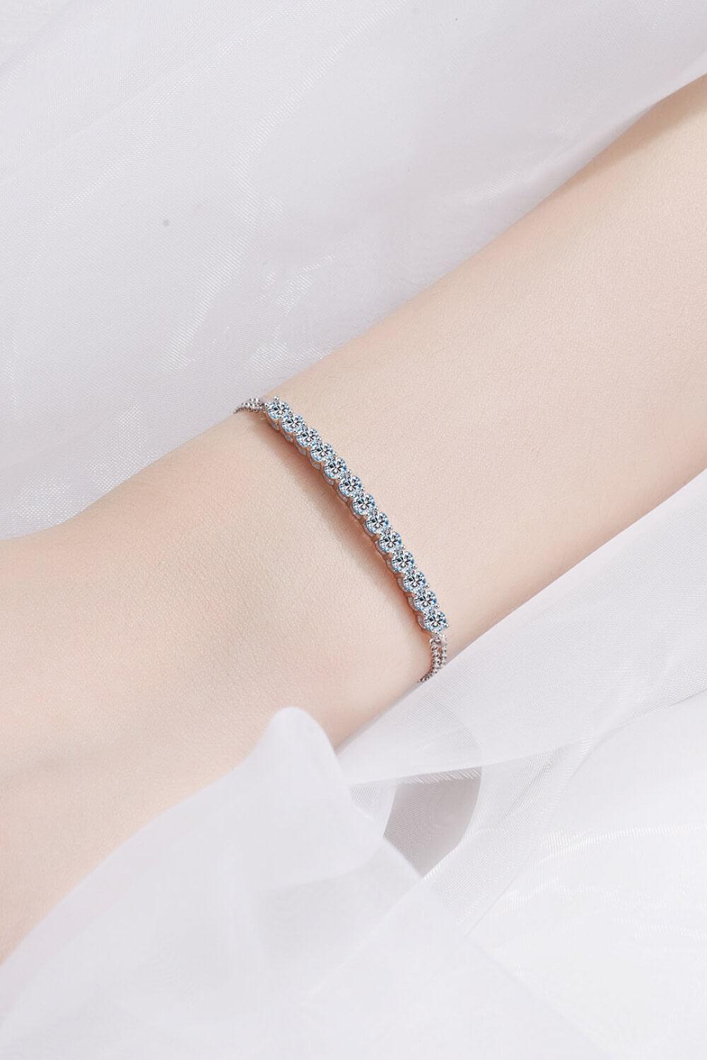 Adored Moissanite Sterling Silver Bracelet - AMMORA LUX