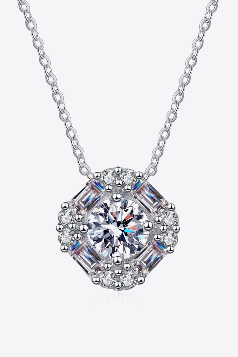 Geometric Moissanite Pendant Chain Necklace - AMMORA LUX