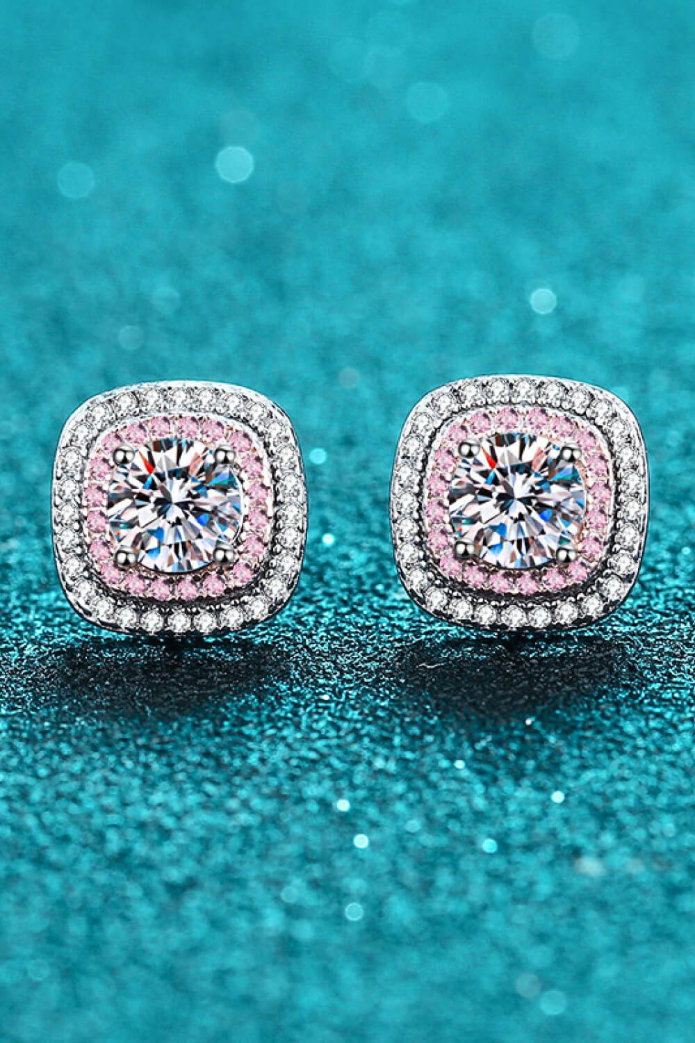 Geometric Moissanite Stud Earrings - AMMORA LUX