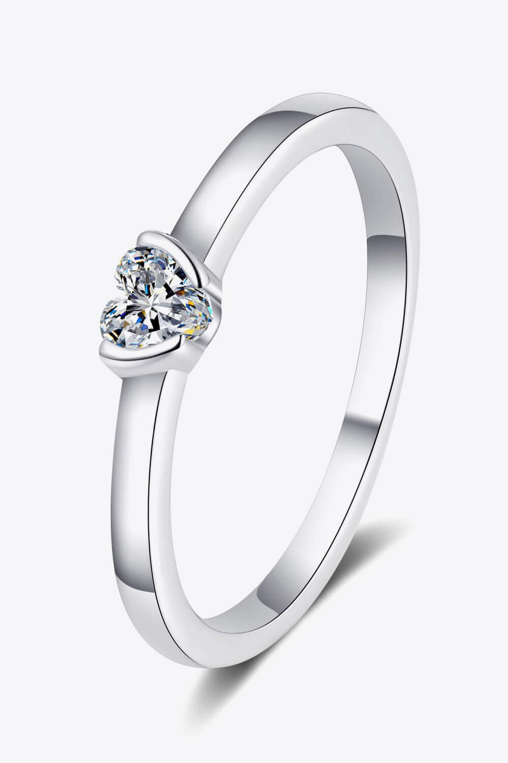 Heart-Shaped Moissanite Solitaire Ring - AMMORA LUX