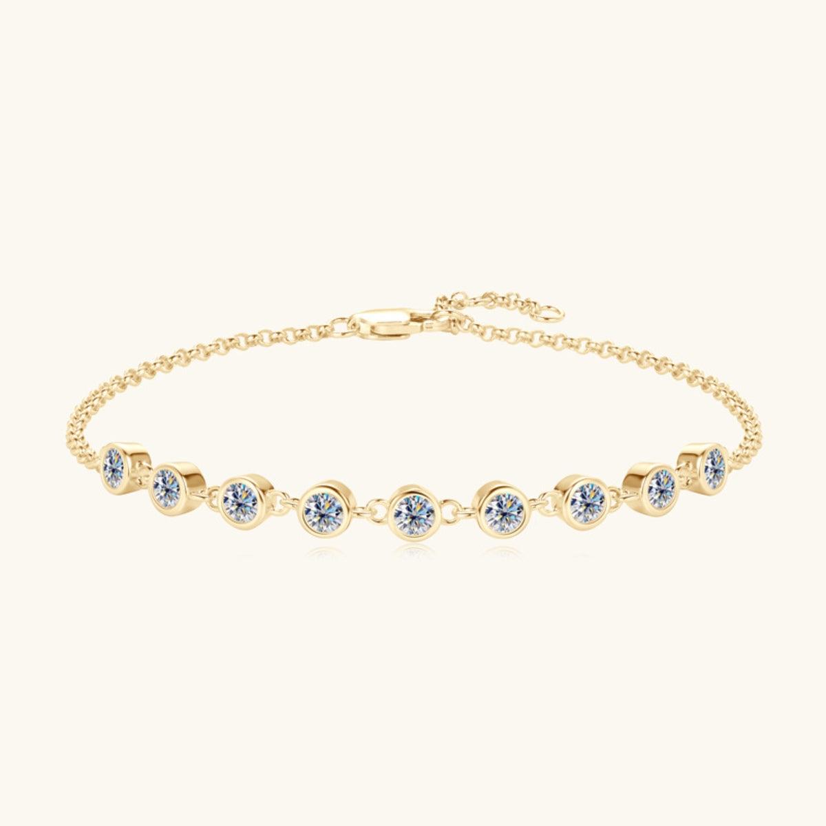 Inlaid Moissanite 925 Sterling Silver Bracelet - AMMORA LUX