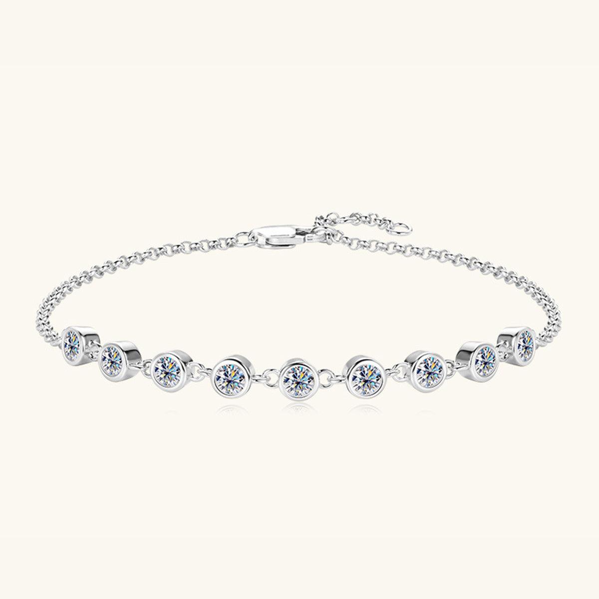 Inlaid Moissanite 925 Sterling Silver Bracelet - AMMORA LUX