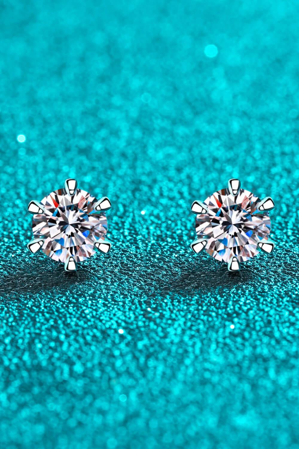 Inlaid Moissanite Stud Earrings - AMMORA LUX