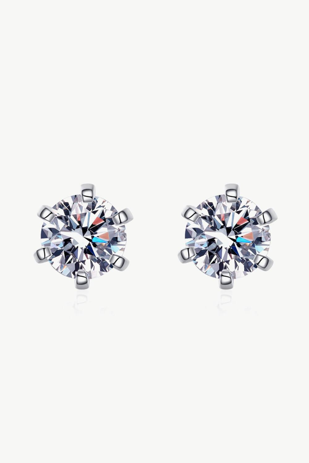 Inlaid Moissanite Stud Earrings - AMMORA LUX