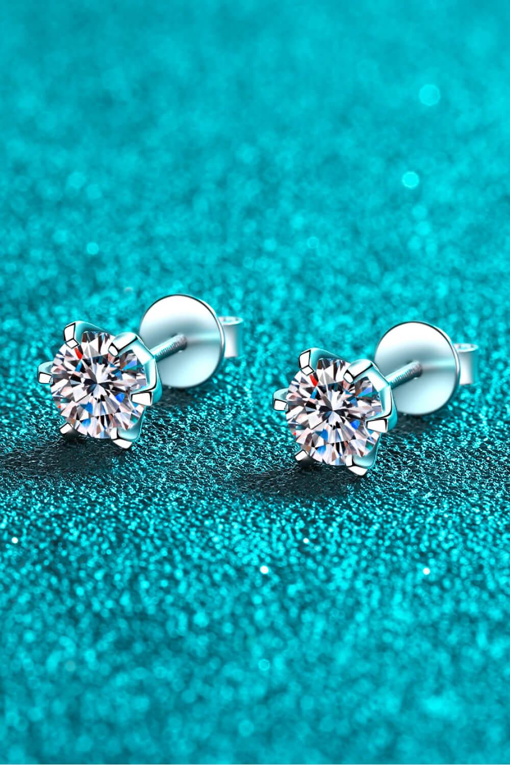 Inlaid Moissanite Stud Earrings - AMMORA LUX