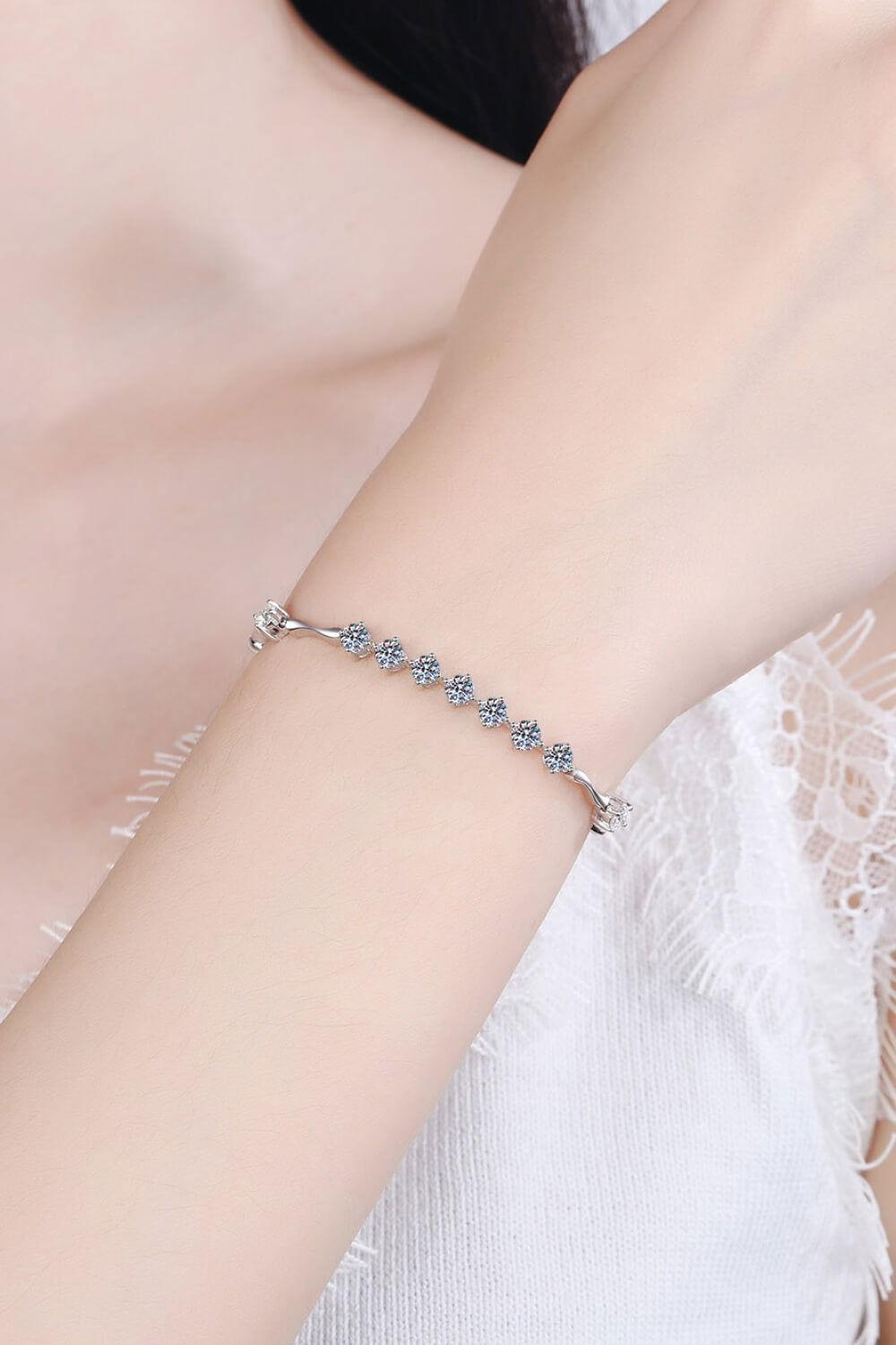 Moissanite 925 Sterling Silver Bracelet - AMMORA LUX