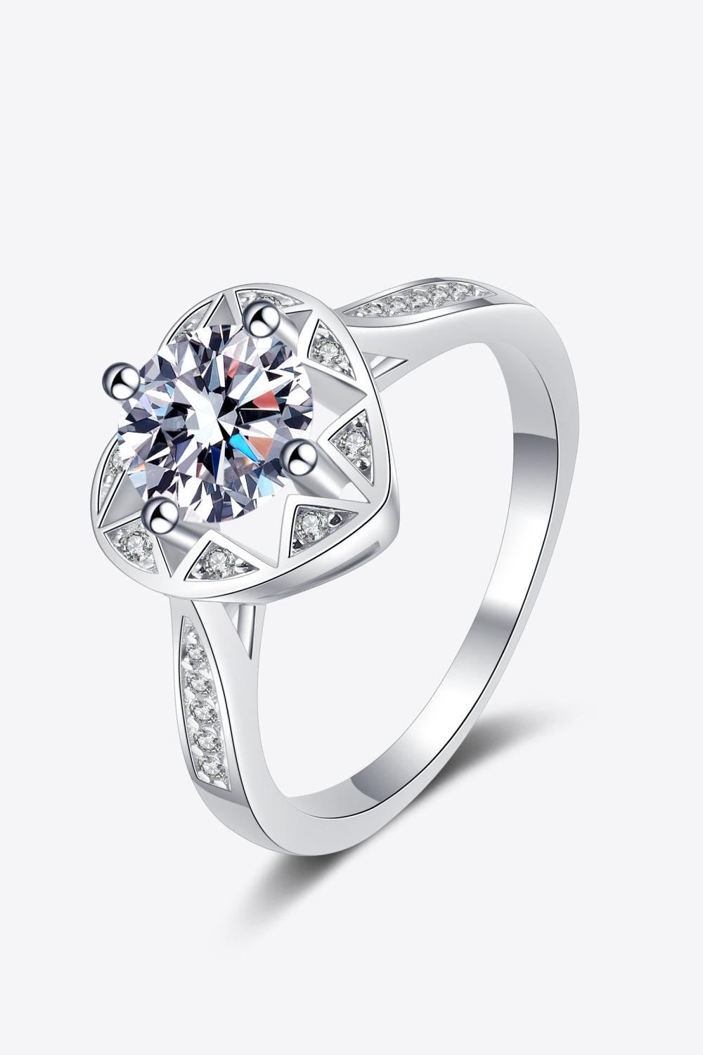 Moissanite Heart Ring - AMMORA LUX