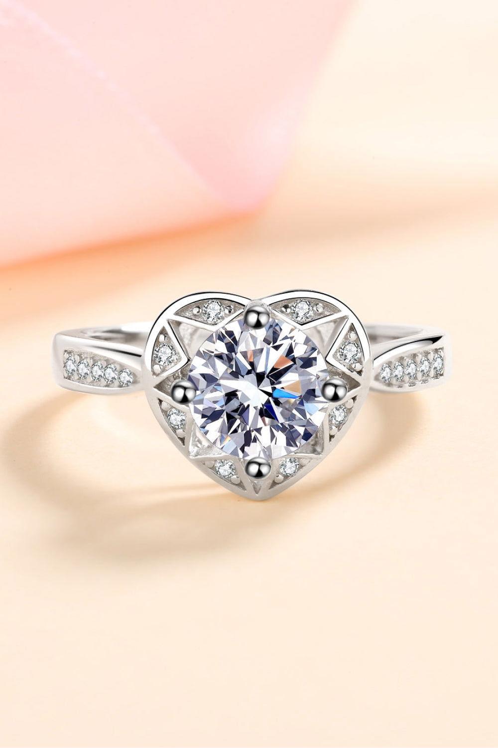 Moissanite Heart Ring - AMMORA LUX