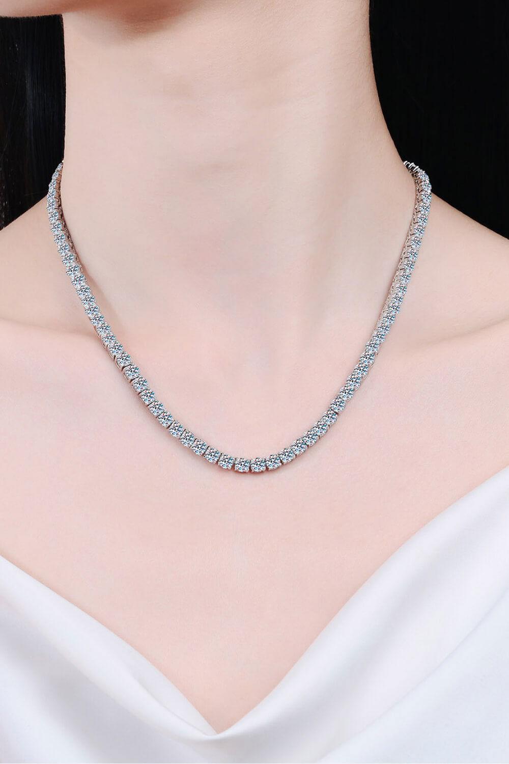 Moissanite Rhodium-Plated Necklace - AMMORA LUX