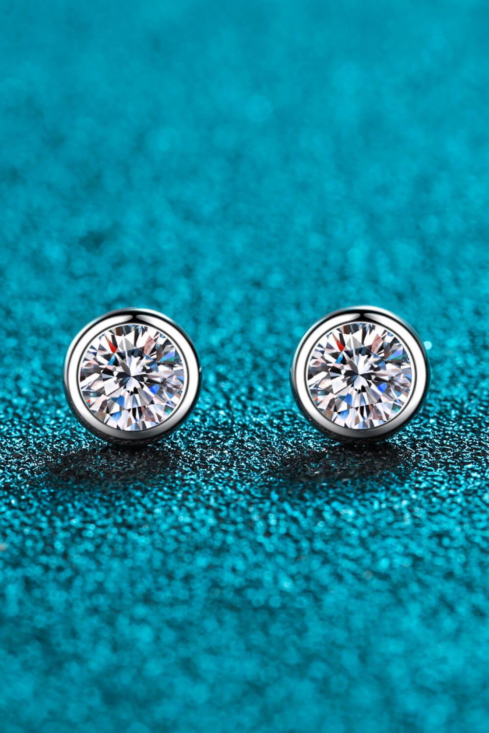 Moissanite Round-Shaped Stud Earrings - AMMORA LUX