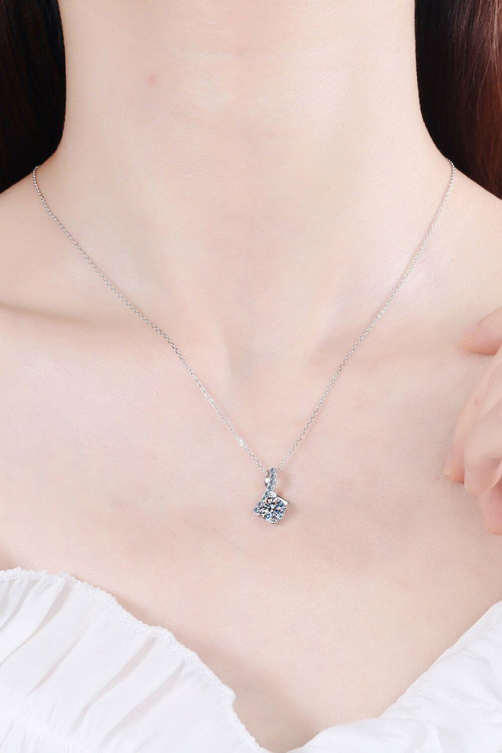 Unique and Chic Moissanite Pendant Necklace - AMMORA LUX